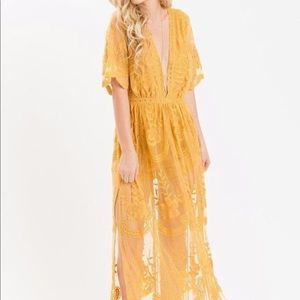 Honey Punch Lace Maxi Dress Romper